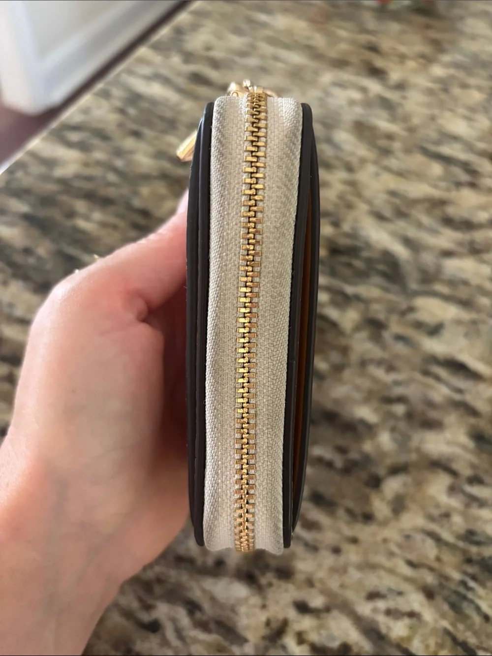 Coach pebbled leather zip card case